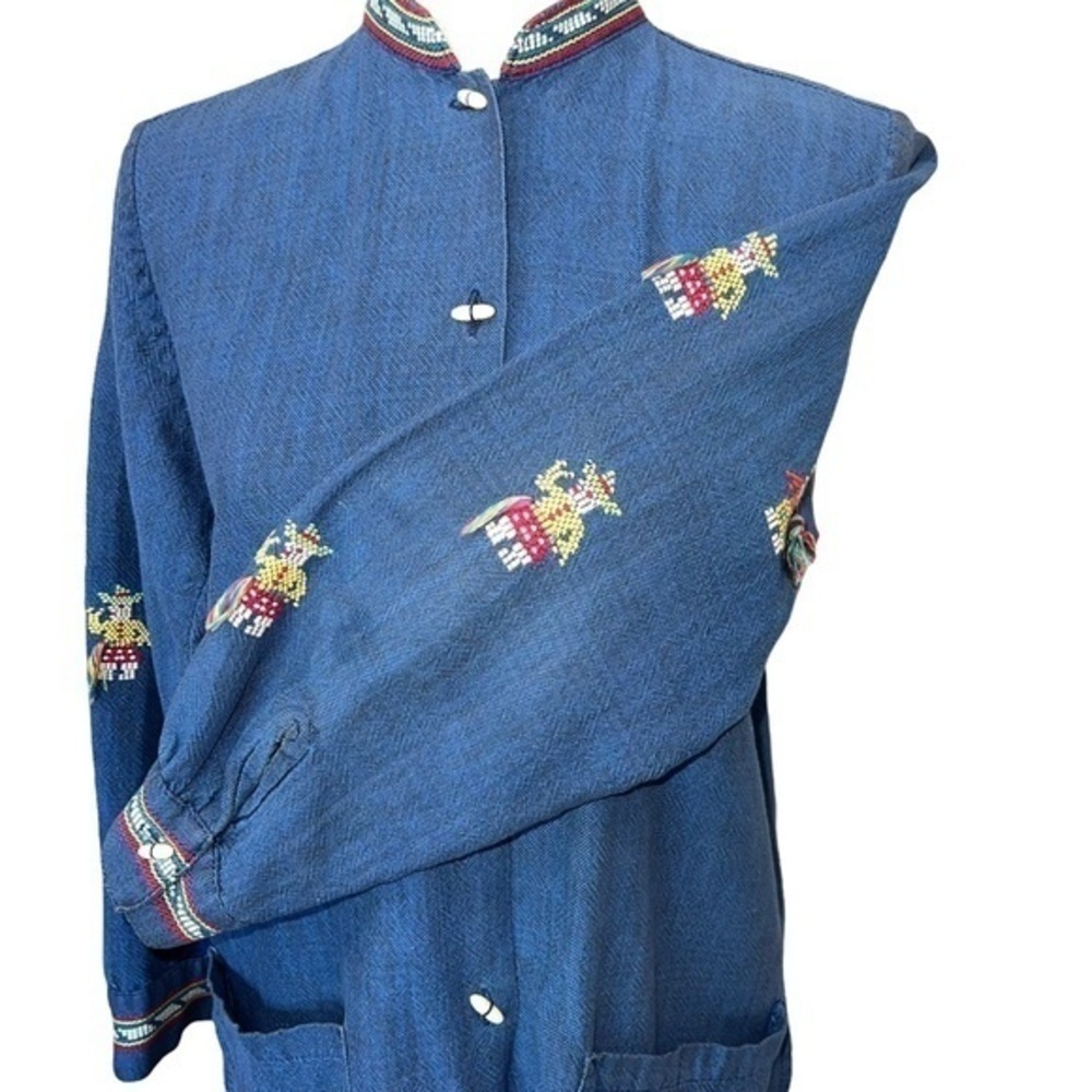 Embroidered/Needle Point Peruvian Type Shacket - image 3